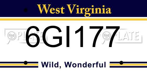 6GI177 West Virginia License Plate