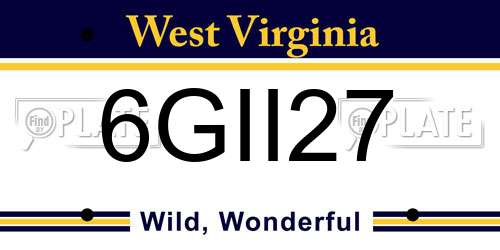 6GII27 West Virginia License Plate