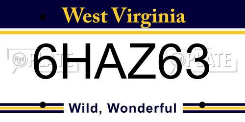 6HAZ63 West Virginia License Plate