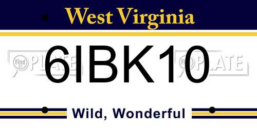6IBK10 West Virginia License Plate