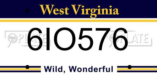 6IO576 West Virginia License Plate