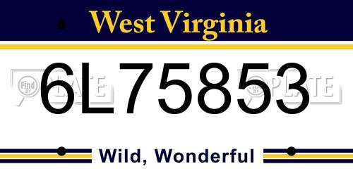 6L75853 West Virginia License Plate