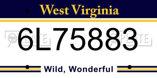 6L75883 West Virginia License Plate