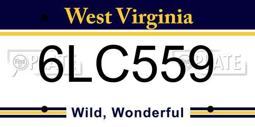 6LC559 West Virginia License Plate