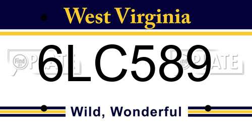 6LC589 West Virginia License Plate