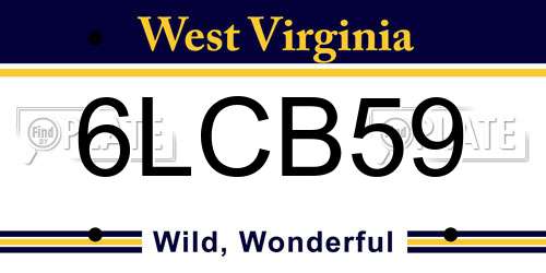 6LCB59 West Virginia License Plate