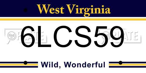 6LCS59 West Virginia License Plate