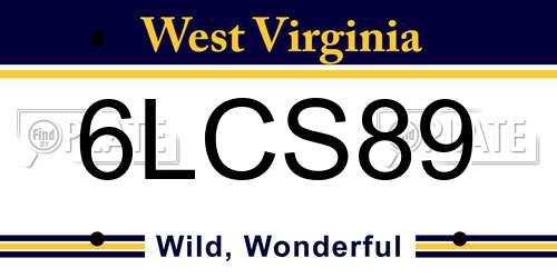 6LCS89 West Virginia License Plate