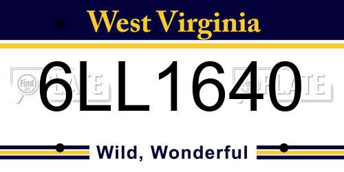 6LL1640 West Virginia License Plate