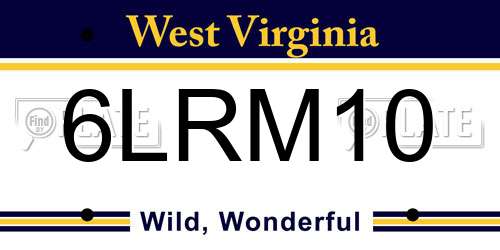 6LRM10 West Virginia License Plate