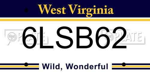6LSB62 West Virginia License Plate