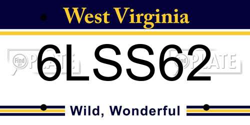 6LSS62 West Virginia License Plate