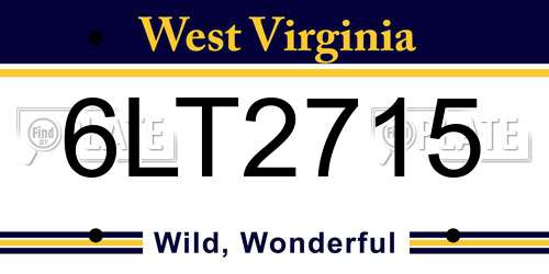 6LT2715 West Virginia License Plate