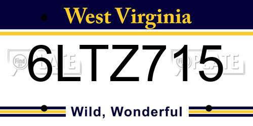 6LTZ715 West Virginia License Plate