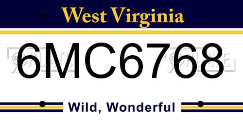 6MC6768 West Virginia License Plate