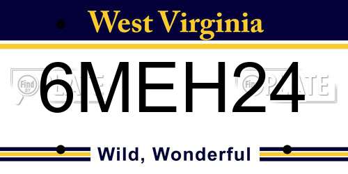 6MEH24 West Virginia License Plate