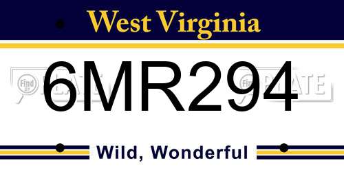 6MR294 West Virginia License Plate