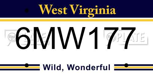 6MW177 West Virginia License Plate