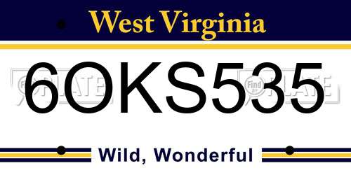 6OKS535 West Virginia License Plate