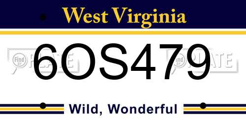 6OS479 West Virginia License Plate