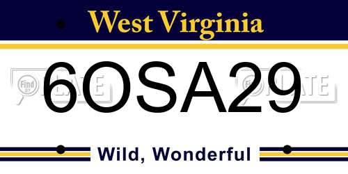 6OSA29 West Virginia License Plate