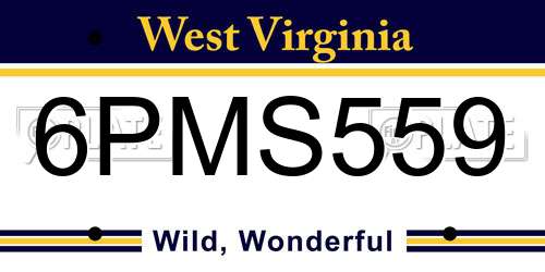 6PMS559 West Virginia License Plate