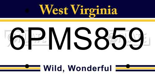 6PMS859 West Virginia License Plate