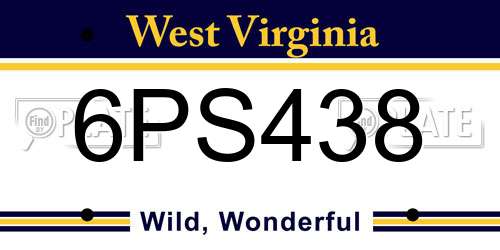 6PS438 West Virginia License Plate
