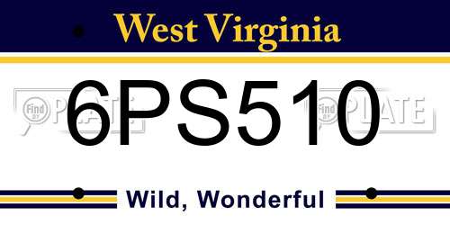 6PS510 West Virginia License Plate