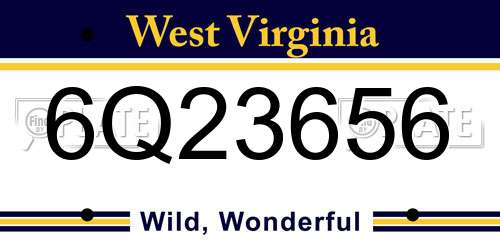 6Q23656 West Virginia License Plate