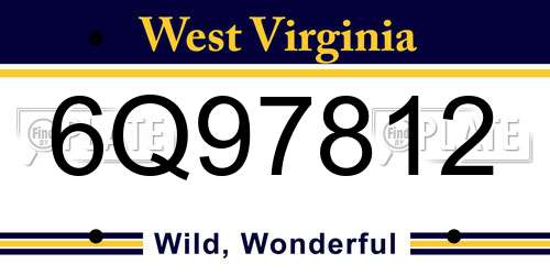 6Q97812 West Virginia License Plate