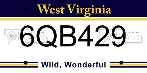 6QB429 West Virginia License Plate