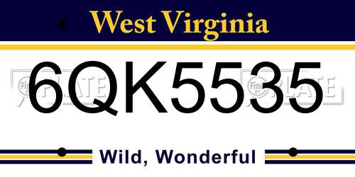 6QK5535 West Virginia License Plate