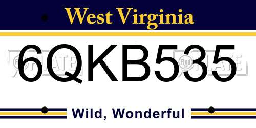 6QKB535 West Virginia License Plate