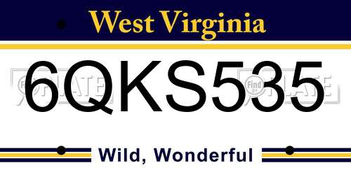 6QKS535 West Virginia License Plate