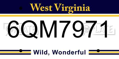 6QM7971 West Virginia License Plate