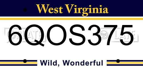6QOS375 West Virginia License Plate