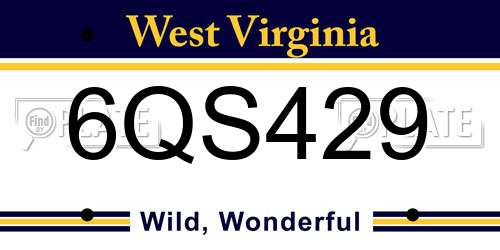 6QS429 West Virginia License Plate