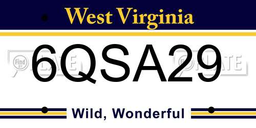 6QSA29 West Virginia License Plate