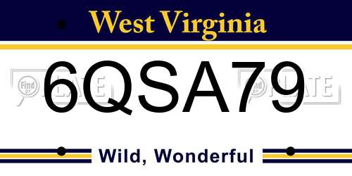 6QSA79 West Virginia License Plate