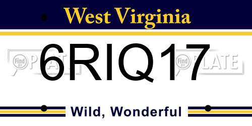 6RIQ17 West Virginia License Plate