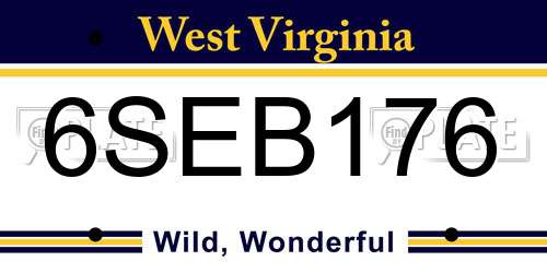 6SEB176 West Virginia License Plate