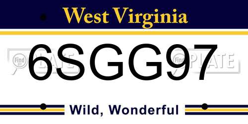 6SGG97 West Virginia License Plate