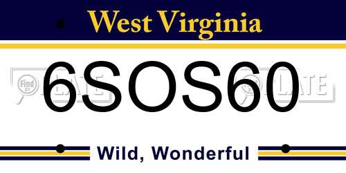 6SOS60 West Virginia License Plate