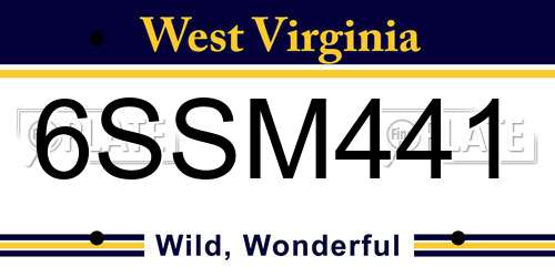 6SSM441 West Virginia License Plate