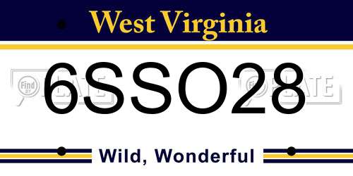 6SSO28 West Virginia License Plate