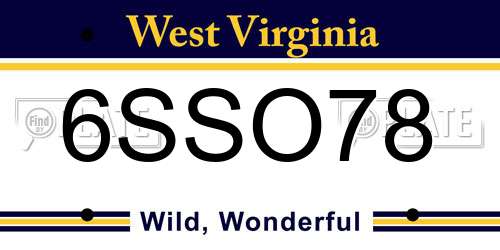 6SSO78 West Virginia License Plate
