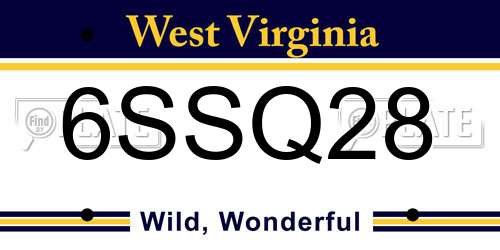 6SSQ28 West Virginia License Plate