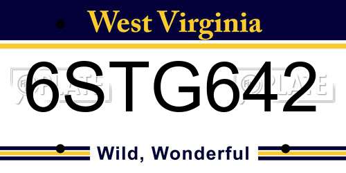 6STG642 West Virginia License Plate