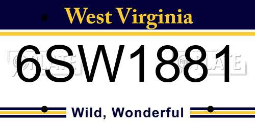 6SW1881 West Virginia License Plate
